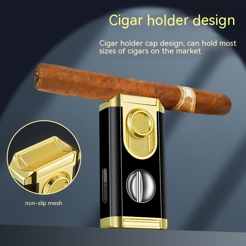2 in 1 Cigar Torch Lighter and V-Shaped Cigar Cutter