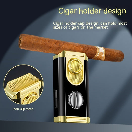 2 in 1 Cigar Torch Lighter and V-Shaped Cigar Cutter